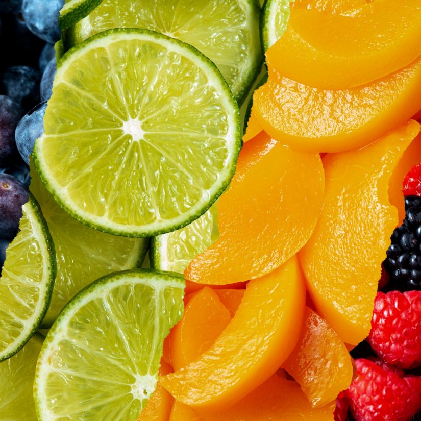 collage colorido textura frutas cerca